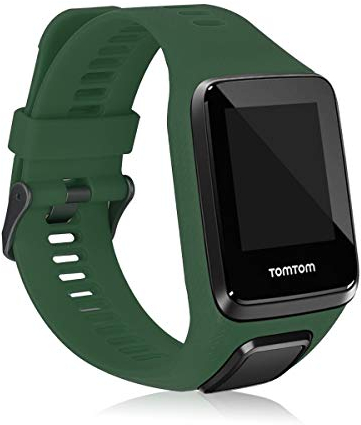 kwmobile Ersatzarmband kompatibel mit Tomtom Adventurer/Runner 3/Spark 3/Golfer 2 Armband - Fitnesstracker Band aus Silikon in Dunkelgrün