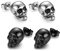 Skull ear piercing, men's earrings, skull stud earrings, stainless steel, hip hop, punk, jazz, ear jewellery for men and（-）