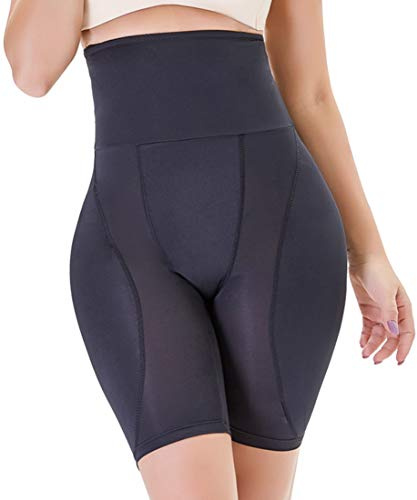YINGKE Shorts Sagomati Mutande Contenitive Belle Natiche Culo Finto Corpo Perfetto Pantaloncini Cuscino Rimovibile (M,Nero Vita Alta)