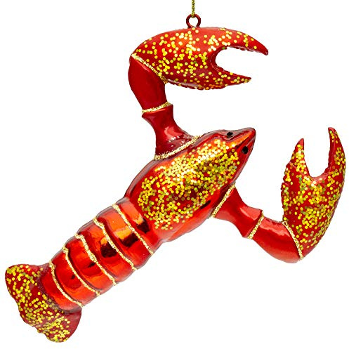 SIKORA Hummer besondere Weihnachtskugel Glas Christbaumschmuck Deko Figur Weihnachten Anhänger Ornament - Trend Line - BS490