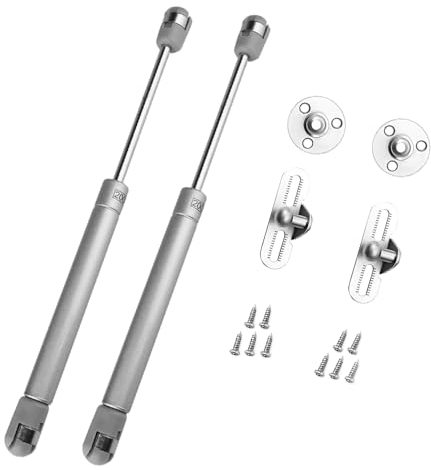 2 Stück Gasdruckdämpfer 200 N, Gasdruckfeder, Klappenbeschlag, Stoßdämpfer für Küchenschränke mit Schrauben, geeignet für Türen, Schränke und Bücherregale, maximale Belastung 20 kg (Länge: 270 mm)