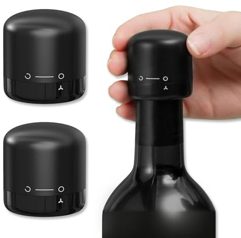 2 pezzi Tappi per bottiglie vino,Tappo per vino,Tappo per vino riutilizzabile,Tappi per Vino Sottovuoto,Conserva il tuo vino più a lungo,Mantiene il vino fresco,per tutte le bottiglie di vino standard