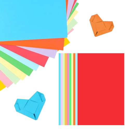 Bvxchg 100 Blätter A4 Origami Papier farbiges Scrapbook Kunst und Handwerk Papier für DIY Kinder und Erwachsene (20 Farben)