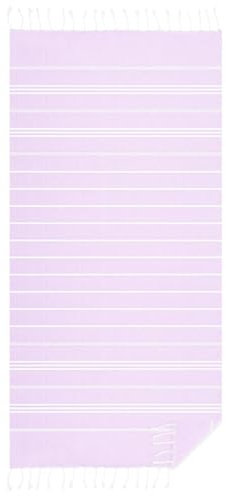 Flintronic Toallas de Playa Grande, 180*90 cm Toalla Turca de Secado rápido, Ligera Toalla Playa Suave, Elegante Toallas de Playa con Flecos, Aplicable a Playa, Viajes, Sauna, Gimnasio, Violeta Claro