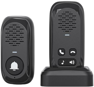 Swokely RF433 Kabellose Gegensprechanlage, Klingel, Türklingel mit 1 Innensensor, kein Internet erforderlich, IP44 wasserdicht, Türklingel mit Sprachanruf in Echtzeit für das