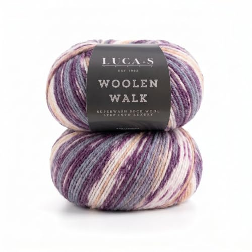 2 piezas de lana Superwash para calcetines para tejer, hilo de calcetín de 4 capas de 75% lana pura - 25% poliamida, 50g de hilo para tejer calcetines a mano