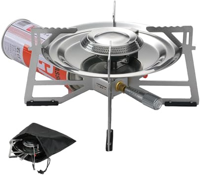 CAMPINGMOON Portable Butane Camping Stove Burner 3300w Gas Cartridge Cassette Canister Built-in Pressure Regulator Piezo Ignition XD-5F