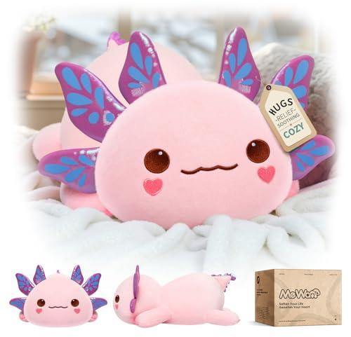 Mewaii Axolotl Teddy Cute Plushies, Ultra-Soft, 33cm (13in) Purple | Cuddle-Friendly Shape, Machine Washable, Desk Display, Desk Decor, Gifts For Kids & Axolotl Lovers