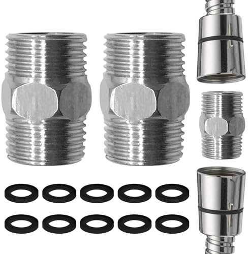 Shower Hose Connector, Male to Female Shower Head Adapter, 2 Pack 1/2 Inch Shower Connector, Water Pipe Connectors, Male Threaded Connectors Accessories