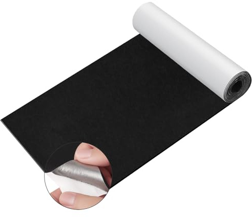 ddckj 12.6x59.1 Inch Black Felt Roll, 3 mm Thick Self Adhesive Felt, Multipurpose Sticky Back Felt for Jewelry Box Drawer, Cup Mat, Picture Framing, Chair Leg,Sofas,Furniture and Hard Surfaces