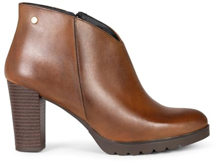 miMaO CLASSIC - Botines mujer tacón ancho y plataforma Camel, EU 42