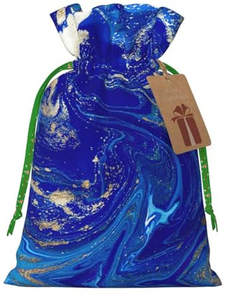 Bolsas de regalo con cordón de Navidad con estampado de piedra de mármol abstracto, saco festivo de Navidad, fiesta de cumpleaños, embalaje de regalo
