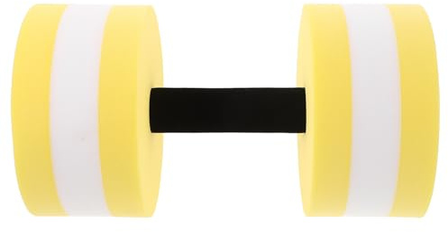 SAFIGLE Mancuernas para aeróbic acuático Amarillas de EVA con Mango ergonómico para sesiones de Fitness en Piscina - Pesas de Agua Resistentes para Entrenamiento acuático