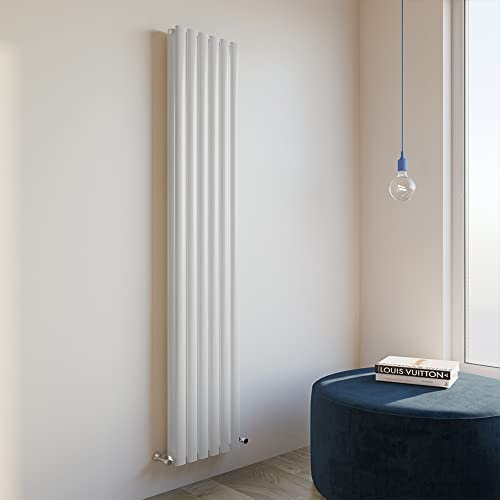 Oval Column Radiator 1800x354mm Vertical Design Double Central Heating White Rad