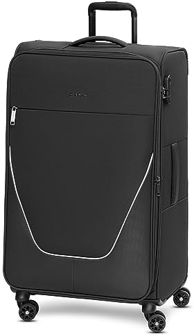 Stratic taska Trolley | Koffer groß - Weichgepäck mit arretierbarer Griff, Dehnfalte, Kreuzpackgurt, Netzfach, Reißverschlussfach, 4 Rollen und Zahlenschloss | 51 cm x 31 cm x 76 cm | 3.8kg