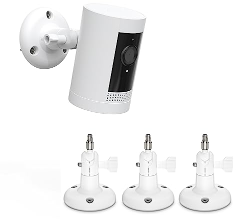 HOLACA Wandhalterung Kompatibel mit Rin g Stick Up Cam(Pro)/Outdoor Camera Plus und Eufy & Arl o Kameras, Passend für Alle Kameras Mit Standard 1/4-Zoll-Gewinde, Weiß | 3 Stück