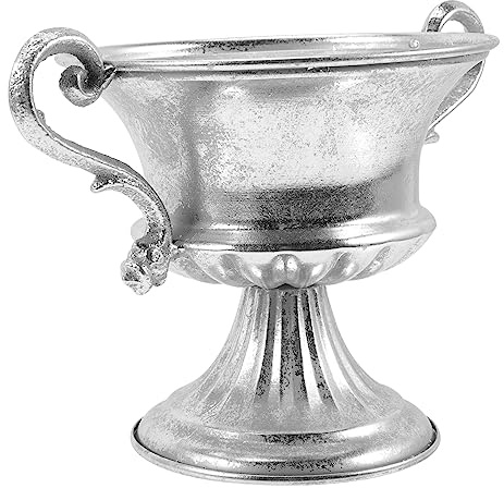 Yardwe Retro Silver Vase Decorative Flower Vase Vintage Banquet Home Office Tabletop Decor 5.85 Inch No Odor Material