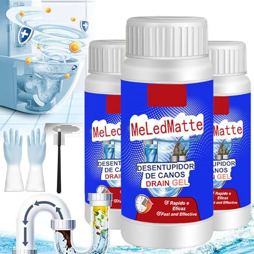 Meledmatte, potente agente di dragaggio per tubi, potente agente di dragaggio per tubi Meledmatte professionale, agente di dragaggio per tubi di scarico e lavandini, agente di dragaggio per tubi,