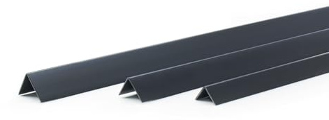 DQ-PP WINKELPROFIL – storlek: 25 x 25 mm – längd: 10 m (5 x 2 m) – färg: svart – material: PVC – plast vinkellist – ytterhörn, kantskydd, vägg, hörnprofil, plastvinkel, L-profil