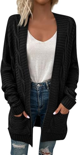 Sweat a Capuche Femme Pull Plaide Tenue Interieur Chaud Sweat Shape sans Halloween Jacquard Doux Chaud Torsade Angora Capuche Chic Sweet À Pull en Cachemire Femme Noir M