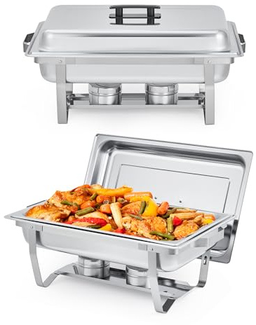 Garvee Chafing Dishes for Buffet 2 Pack, 8QT Buffet Servers & Warmers Set