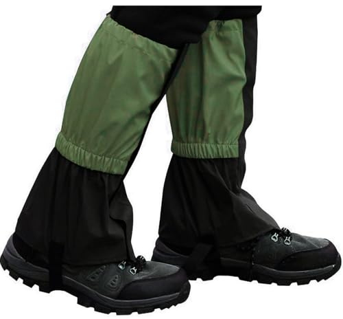 Caminatas al Aire Libre, Impermeable, Cubierta para Zapatos del Desierto, Senderismo Gaiters Polainas Prueba de Viento Guardia de Protección, Polainas para Esquí Trekking Montañismo Caza (verde)