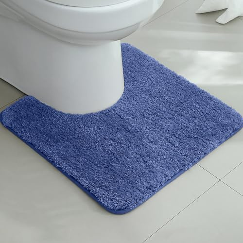 Lkw Ogechi Microfiber Thick Absorbent Toilet Mat, Non-Slip U Shape Bath Mat, Machine-Washable Quick Dry WC Toilet Rug, Soft And Fluffy Pedestal Mats, 50 x 50 cm
