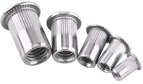 Blindnietmuttern mit flachem Kopf, metrisches Gewinde, M3, M4, M5, M6, M8, Edelstahl, 20 Stück