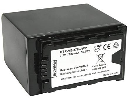 Amsahr Batería de Repuesto Digital para cámara y videocámara Panasonic VW-VBD29, VW-VBD58, VW-VBD78, AG-VBR89G