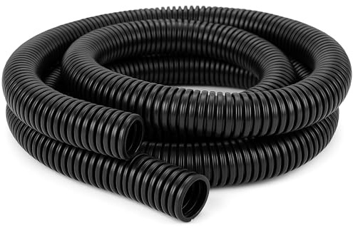 Electriduct 2 Flame Retardant Wire Loom Polypropylene Split Tubing Corrugated Conduit (48mm ID) - 10 Feet - Black
