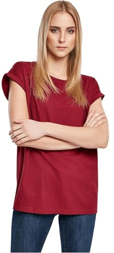 Urban Classics Ladies Organic Extended Shoulder Tee Burgundy 4XL