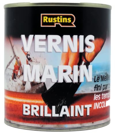 Rustins - Vernis marin suprême très brillant - protection anti-UV - Usage extérieur et intérieur. - 13m²/L- 500ml - (YACV500FR)