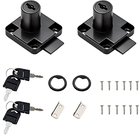GZGXKJ 2 Piezas Cerradura de Cajones de Oficina Acero Inoxidable Cam Cerradura de Seguridad Mesa Ordenador Escritorio Cajón con Llave Maestra para Buzón Taquillas Gabinete Armario y Escritorio Cajón