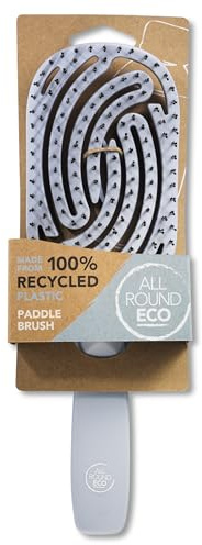 All Round Eco, Paddle Vented Flexi Twin Pin Hair Brush, 100% Recycled Plastic, Blue