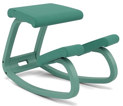 Varier Ergonomic Kneeling Chair, Rocking Knee Stool for Home Office Desk | Backless ergonomic kneeling chair with a rocking motion for active sitting and core strength; cushioned seat, holds 250 lb