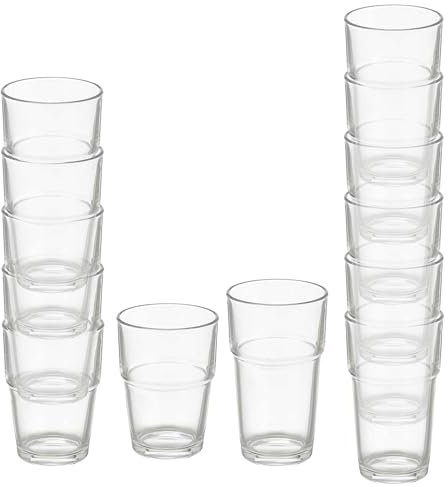 Set 12 vasos apilables 270ml 370ml colección VIVALTO