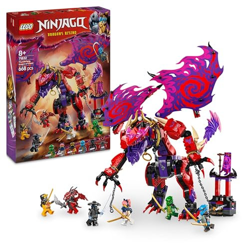 LEGO NINJAGO Thunderfang, il Drago del Caos - Action Figure Giocattolo Snodabile con 6 Minifigure di Personaggi come Lloyd, Nya, Arin e Sora, Giochi di Natale per Bambini e Bambine da 8 Anni 71832