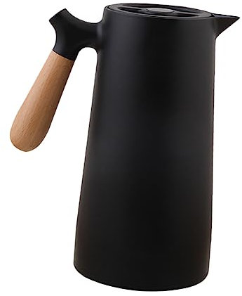 Garneck Pentola Isolata Da 1 Litro Bollitore Termico Manico in Legno Bottiglia Per Mantenere Il Calore Multiuso Per Acqua Tè Succo Senza Base Manico Comodo Salvaspazio