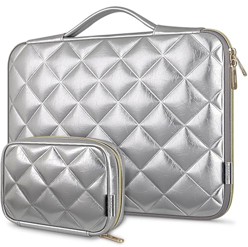 ROEPHY Housse pour ordinateur portable 16 avec pochette pour accessoires, étanche, résistante aux chocs, pour Dell/HP Pavilion Envy/Lenovo ThinkPad IdeaPad/ASUS Vivobook, argent