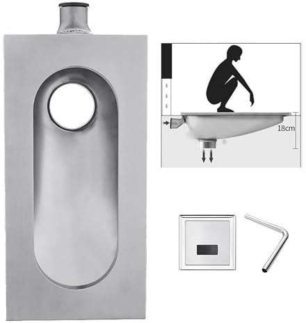 Set Moderno di Squat Toilet per Bagni Piccoli, Acciaio Inox, Senza Odore Senza Bending S,D