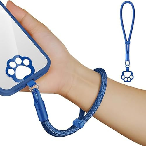 newplenty Cadena corta universal ajustable para teléfono móvil, correa de mano, correa para teléfono móvil, muñeca, antipérdida con parche ultrafino, resistente a la intemperie, multiusos