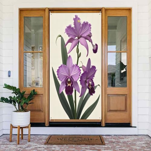 Fundas decorativas minimalistas de color lila botánico n.º 16, decoración de pancarta de puerta para interiores y exteriores, primavera, verano, otoño, invierno, Halloween, Navidad, decoración del