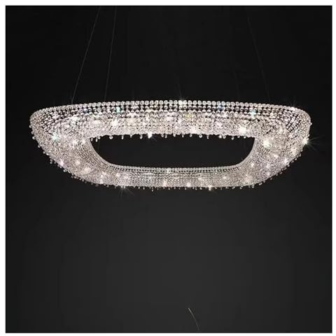 Genérico Lámpara Colgante, Lámpara Colgante de Techo Cuadrada LED K9 de Cristal, lámpara Colgante, luminaria de suspensión for Sala de Estar(160cm)