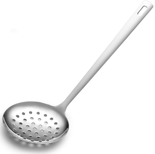Berglander Kitchen Skimmer Slotted Spoon - Stainless Steel Spider Strainer for Straining Pasta/Cooking/Frying, Durable Rust-Resistant Kitchen Utensils Skimmer Ladle