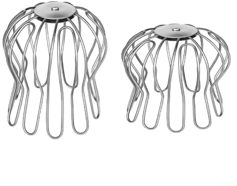 Paquete de 2 cestas de trampa para hojas, tamaño ajustable, rejilla de alambre de hierro de zinc, protección eficaz contra hojas, drenaje rápido del agua para balcones, techos, jardines, yardas, 75-85