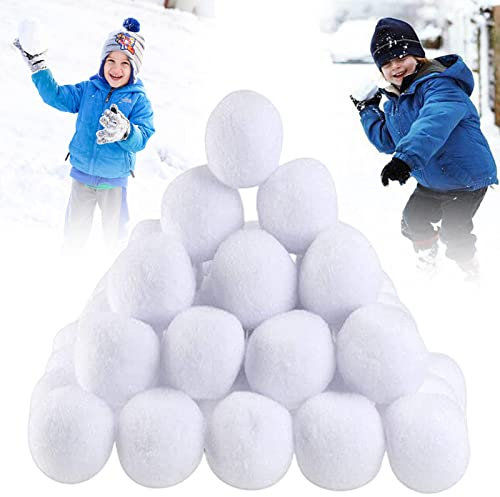 20Pcs 7cm White Plush Realistic Artificial Snowballs,Christmas Decorations Fake Snowball for Kids Indoor Snowballs Fight Game for Winter Game,Xmas Trees,Kids Adults Indoor Outdoor Snow Fights Game