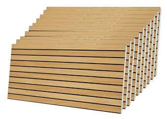 IZODEKOR Lot de 10 panneaux muraux 3D en polystyrène expansé, Aspect bois, Décoration murale pour cuisine, salle de bain, balcon, chambre à coucher, salon, Bois clair