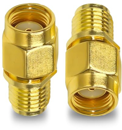 TUOLNK 2PCS SMA Coax Connector Gender Changers, Female to RP-SMA Male Coaxial Adapter, Low Loss Coax Cable for Radio Antenna, Audio