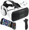 Visore Realtà Virtuale con Gamepad e Controller, Occhiali Virtuali 3D per Video Film e Giochi, Lente Regolabile Cuffie Realtà Virtuale per iphone, Samsung, Huawei, Xiaomi, Regali di Natale/Compleanno