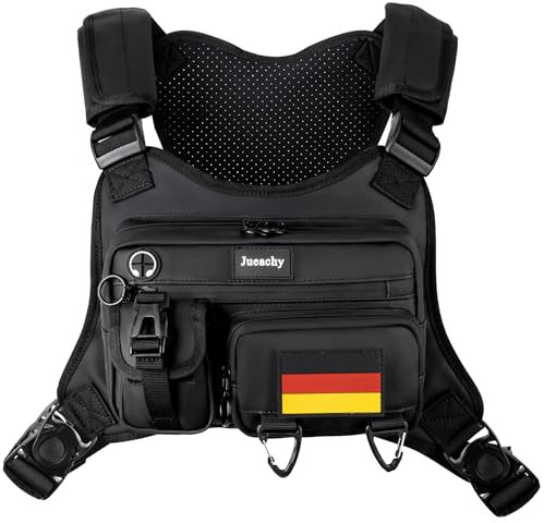 Jueachy Gürteltasche Hüfttasche Wasserdicht Damen Herren: Sport Brusttasche Laufweste Handytasche mit Reflektierend Strip Laufrucksack Verstellbarer Riemen für Fitnessstudio Joggen Workout Laufen